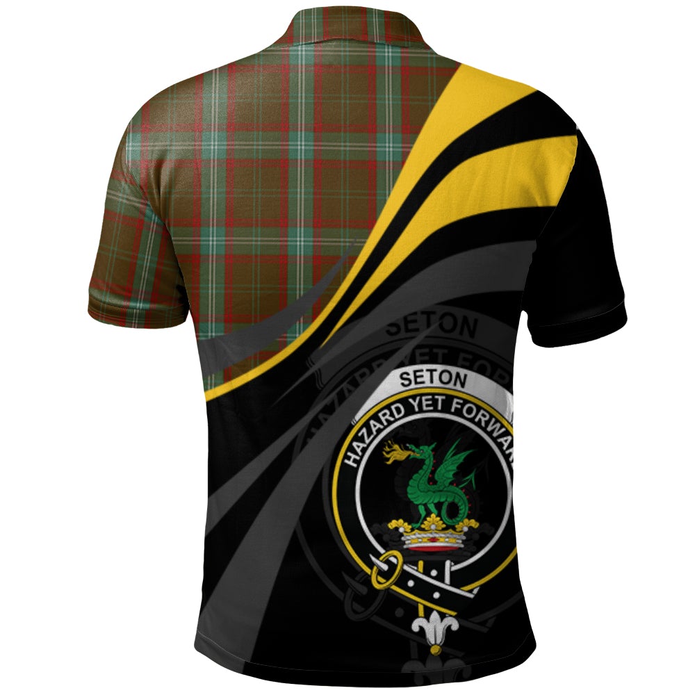 Clan Seton Hunting Tartan Polo Shirt - Royal Coat Of Arms Style FM73 Seton Hunting Tartan Tartan Polo