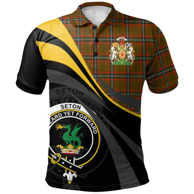 Clan Seton Hunting Modern Tartan Polo Shirt - Royal Coat Of Arms Style