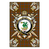 Clan Seton Hunting Modern Tartan Crest Black Garden Flag - Gold Thistle KM91 Clan Seton Tartan Today