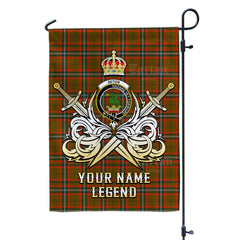 Custom Name Clan Seton Hunting Modern Tartan Garden Flag with Clan Crest and the Golden Sword of Courageous Legacy FQ37