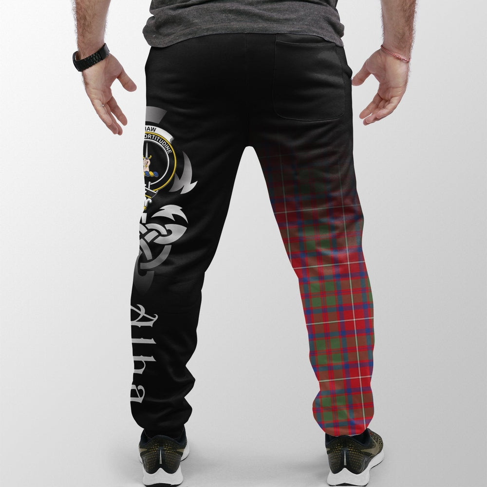 Clan Shaw Red Modern Tartan Crest Jogger Sweatpants Alba Celtic Style VO98 Clan Shaw Tartan Today