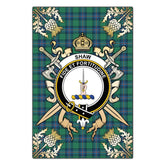 Clan Shaw Ancient Tartan Crest Black Garden Flag - Gold Thistle JG76 Clan Shaw Tartan Today