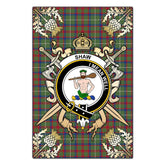 Clan Shaw Green Modern Tartan Crest Black Garden Flag - Gold Thistle JO83 Clan Shaw Tartan Today