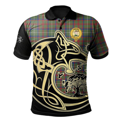 Clan Shaw Green Modern Tartan Polo Shirt Viking Wolf