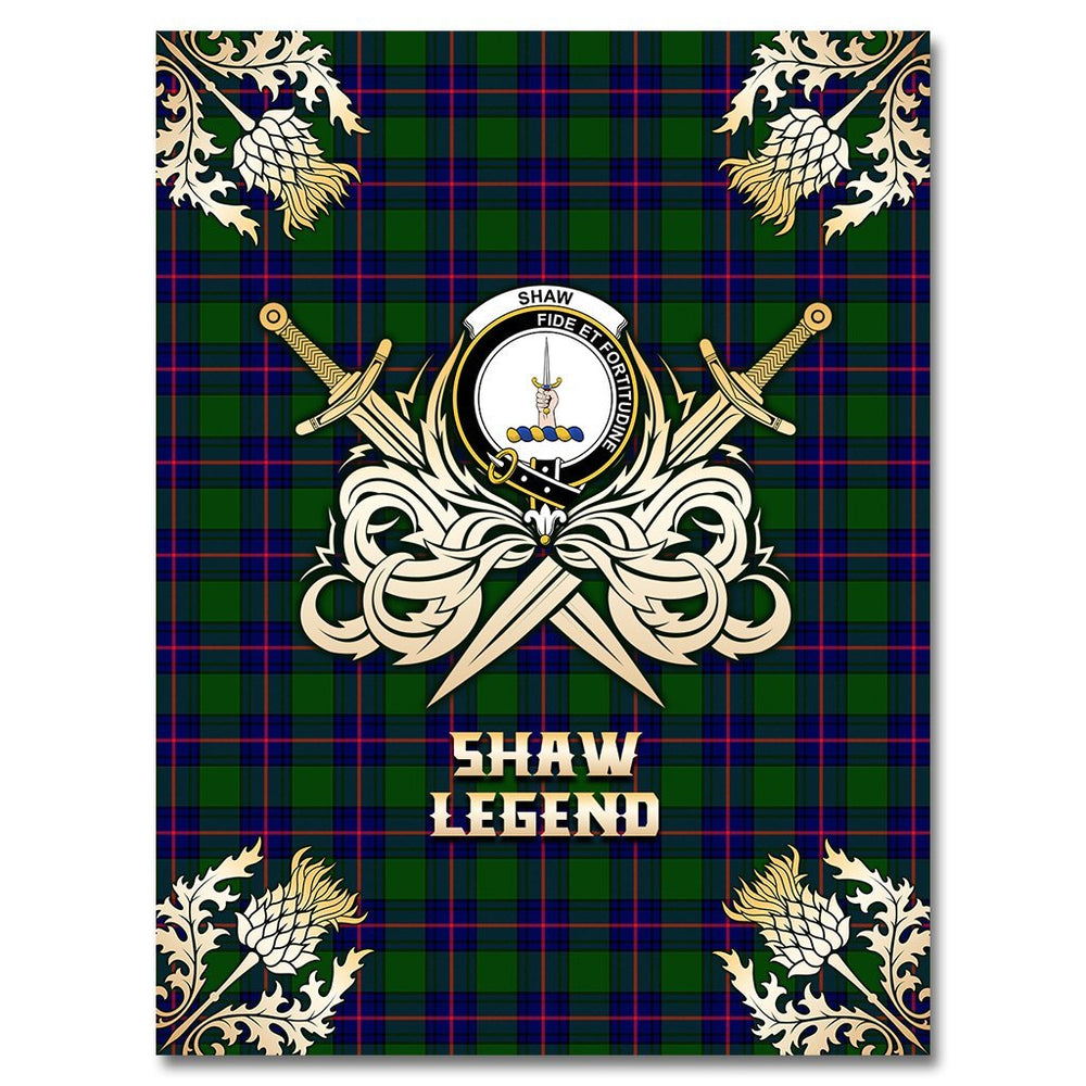 Clan Shaw Modern Tartan Gold Courage Symbol Blanket MS32 Clan Shaw Tartan Today