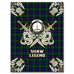 Clan Shaw Modern Tartan Gold Courage Symbol Blanket MS32 Clan Shaw Tartan Today