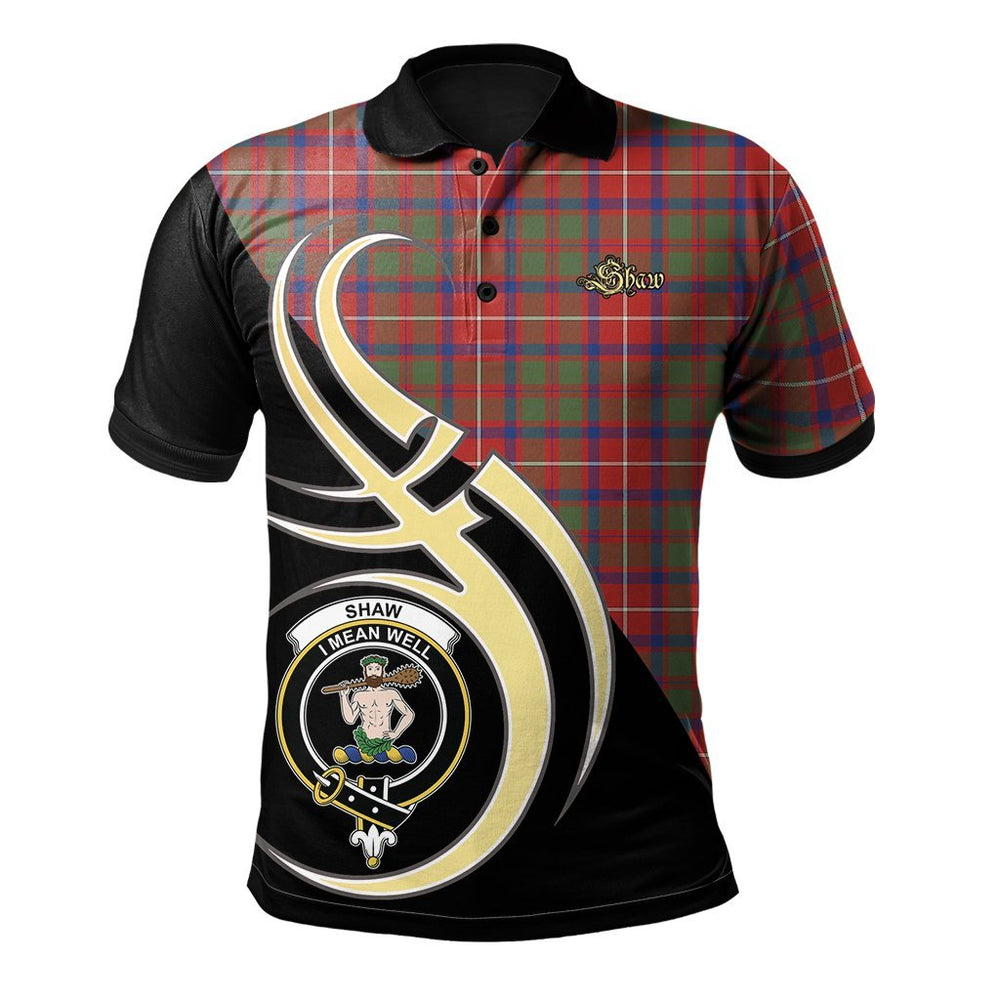Clan Shaw Red Modern Tartan Polo Shirt - Believe In Me Style XA49 Shaw Red Modern Tartan Tartan Polo