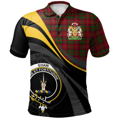 Clan Shaw of Tordarroch Red Dress Tartan Polo Shirt - Royal Coat Of Arms Style GJ46