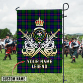 Personalized Custom Name Clan Shaw Modern Tartan Garden Flag with Clan Crest and the Golden Sword of Courageous Legacy SW75 - Shaw Modern Tartan Design, Scottish Heritage Gift