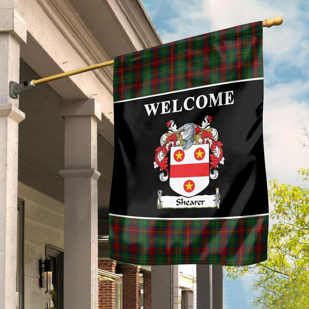 Clan Shearer Tartan Crest Black Garden Flag PQ30 Clan Garden Tartan Today