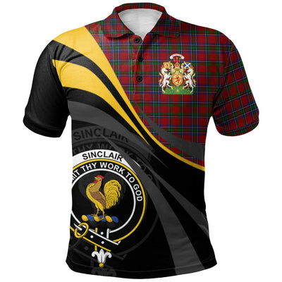 Clan Sinclair Tartan Polo Shirt - Royal Coat Of Arms Style GM52