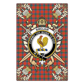Clan Sinclair Ancient Tartan Crest Black Garden Flag - Gold Thistle MU36 Clan Sinclair Tartan Today