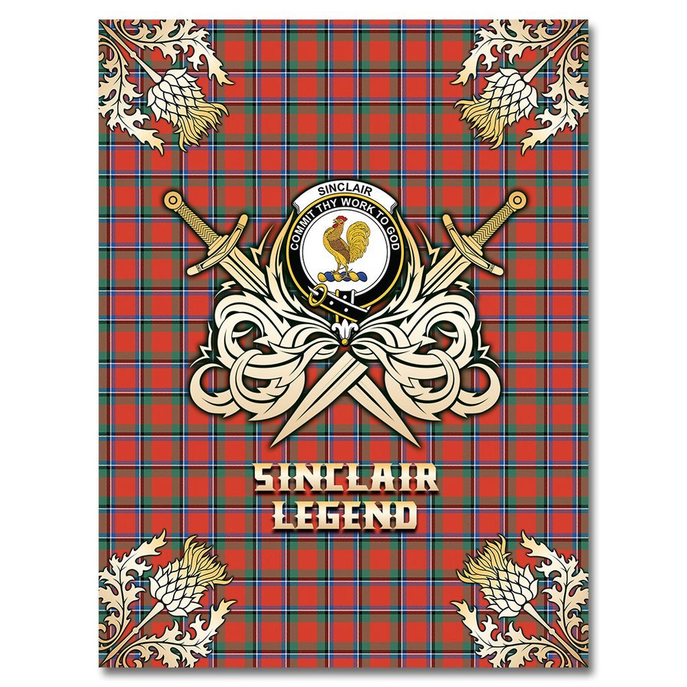 Clan Sinclair Ancient Tartan Gold Courage Symbol Blanket TI52 Clan Sinclair Tartan Today