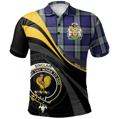 Clan Sinclair Dress Tartan Polo Shirt - Royal Coat Of Arms Style UQ37