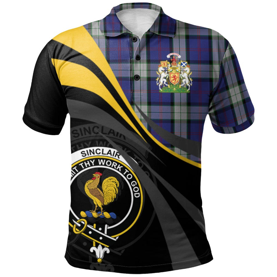 Clan Sinclair Dress Tartan Polo Shirt - Royal Coat Of Arms Style UQ37 Sinclair Dress Tartan Tartan Polo