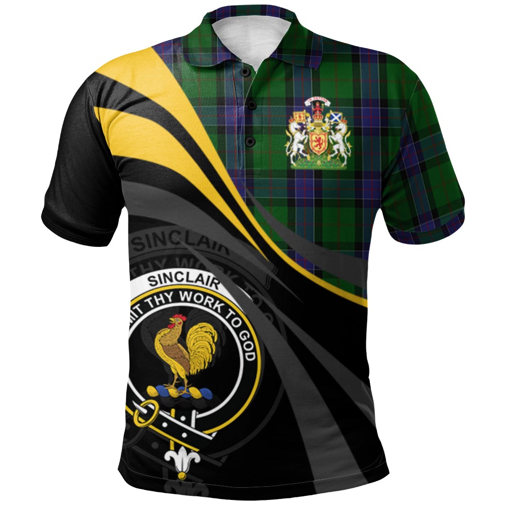 Clan Sinclair Hunting 02 Tartan Polo Shirt - Royal Coat Of Arms Style CT11 Sinclair Hunting 02 Tartan Tartan Polo