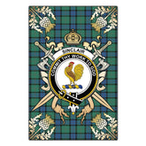 Clan Sinclair Hunting Ancient Tartan Crest Black Garden Flag - Gold Thistle BO99 Clan Sinclair Tartan Today