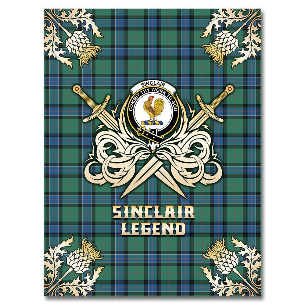 Clan Sinclair Hunting Ancient Tartan Gold Courage Symbol Blanket KQ20 Clan Sinclair Tartan Today