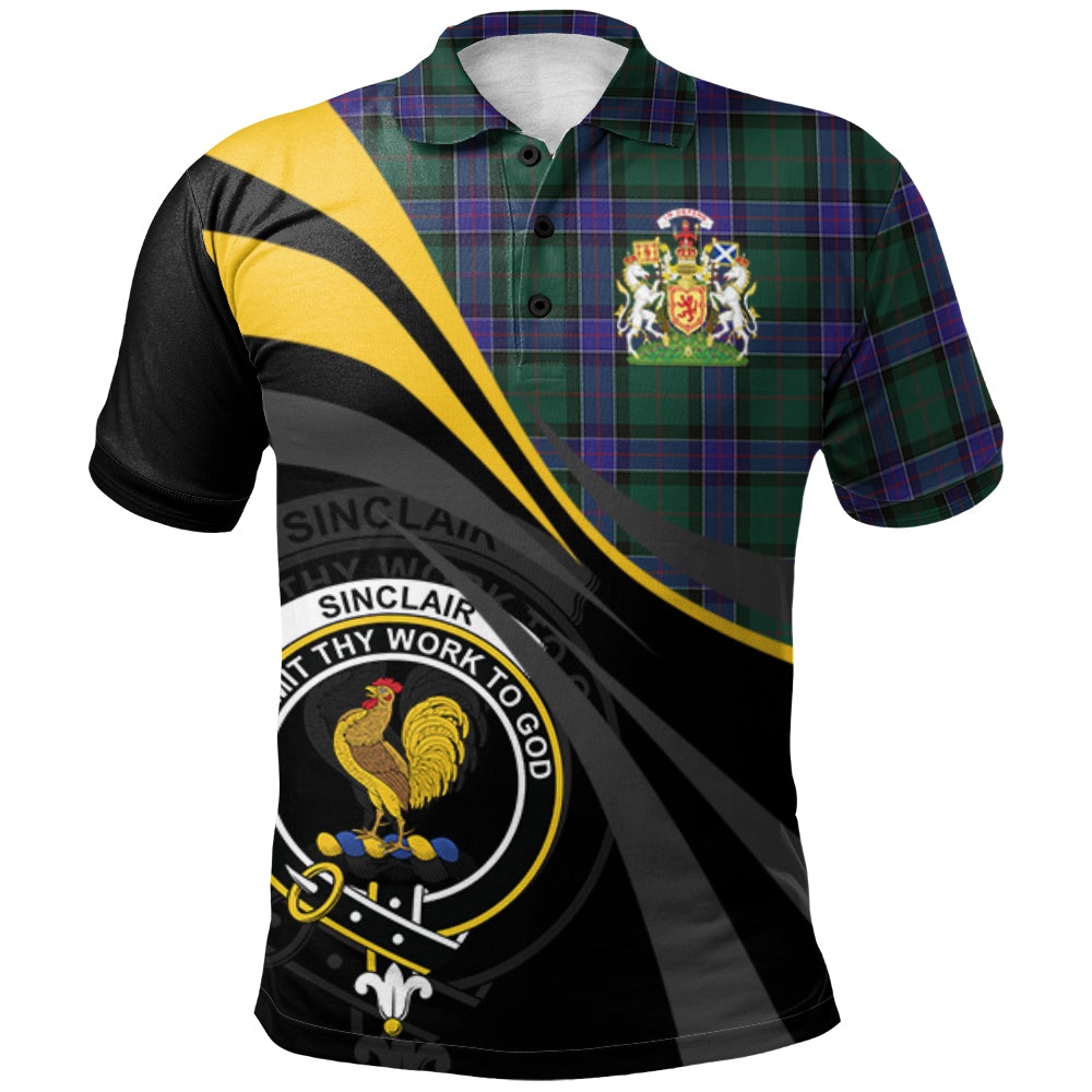 Clan Sinclair Hunting Modern Tartan Polo Shirt - Royal Coat Of Arms Style PH21 Sinclair Hunting Modern Tartan Tartan Polo