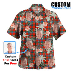 Clan Sinclair Ancient Tartan Custom Face Hawaiian Shirt – Unisex Gift for Family Members, Summer Party LM55 Sinclair Ancient Tartan Tartan Hawaii Shirt