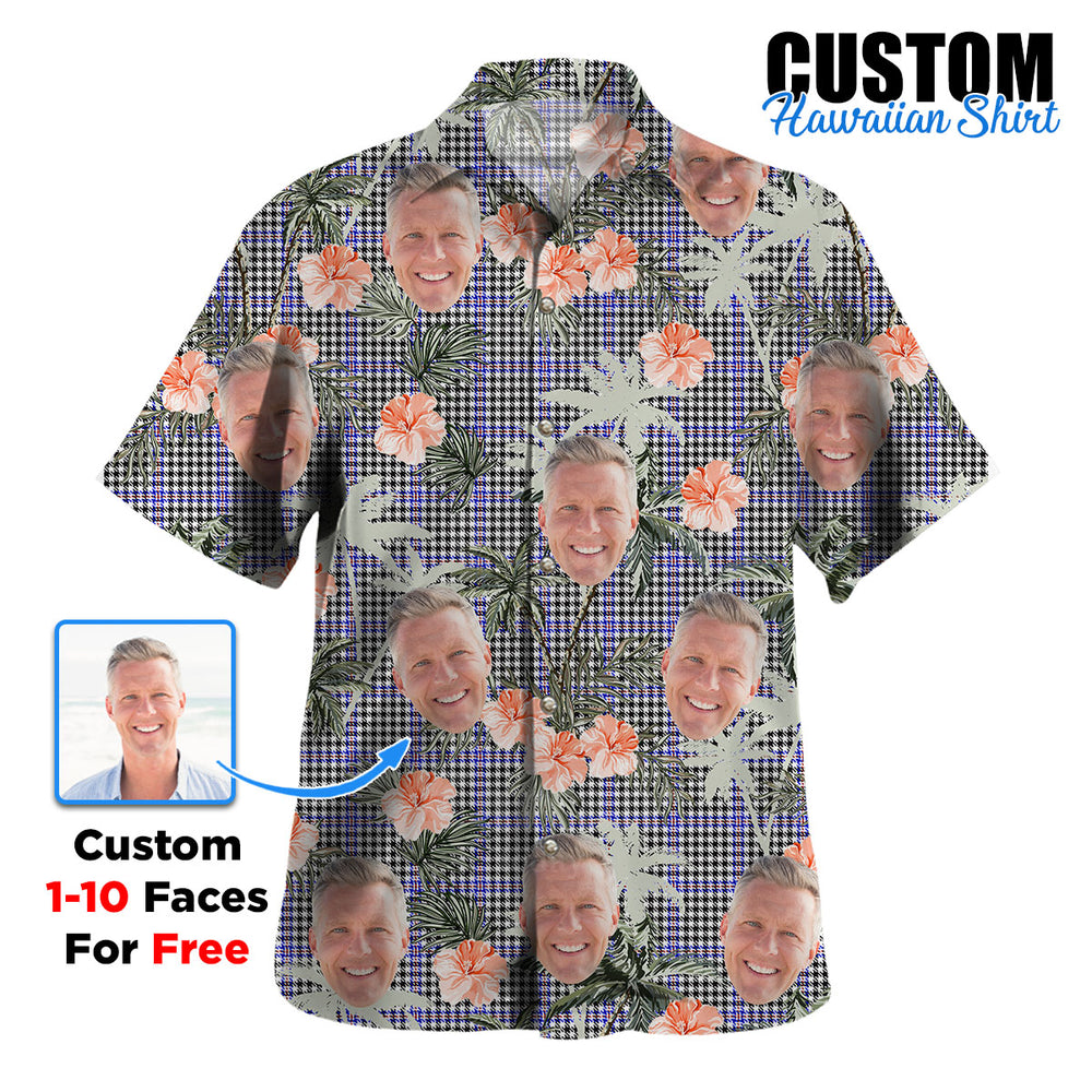 Clan Sir Walter Scott Tartan Custom Face Hawaiian Shirt – Unisex Gift for Family Members, Summer Party DF51 Sir Walter Scott Tartan Tartan Hawaii Shirt