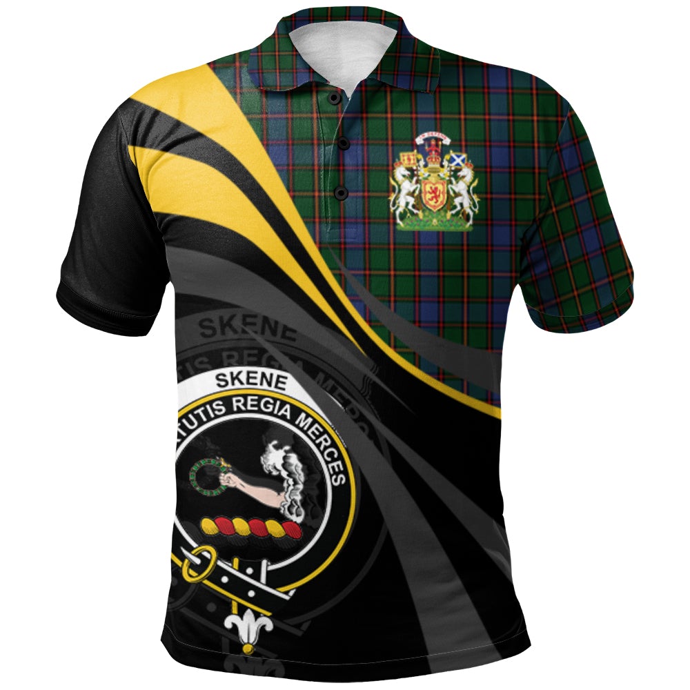 Clan Skene 01 Tartan Polo Shirt - Royal Coat Of Arms Style OG20 Skene 01 Tartan Tartan Polo