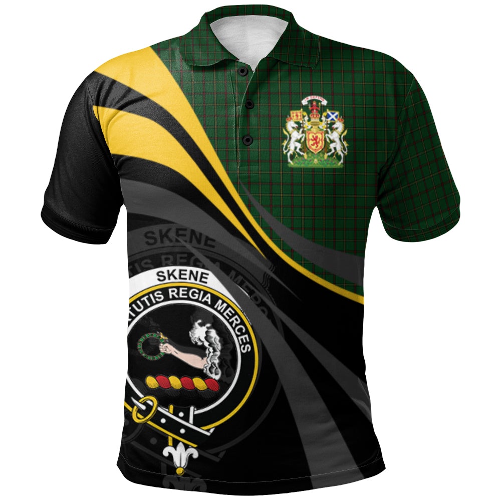 Clan Skene or Tribe of Mar Tartan Polo Shirt - Royal Coat Of Arms Style IU20 Skene or Tribe of Mar Tartan Tartan Polo