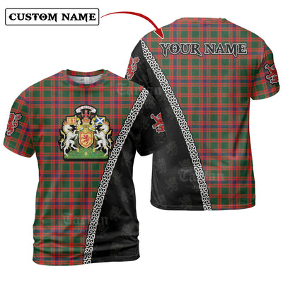 Personalized Clan Skene Modern Tartan Shirt with Scotland Coat of Arms & Custom Name EV79