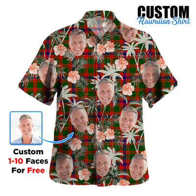 Clan Skene Modern Tartan Custom Face Hawaiian Shirt – Unisex Gift for Family Members, Summer Party JP65