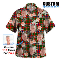 Clan Skene Modern Tartan Custom Face Hawaiian Shirt – Unisex Gift for Family Members, Summer Party JP65 Skene Modern Tartan Tartan Hawaii Shirt