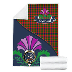 Clan Skene Tartan Crest Premium Blanket Thistle Style BT42 Clan Skene Tartan Today