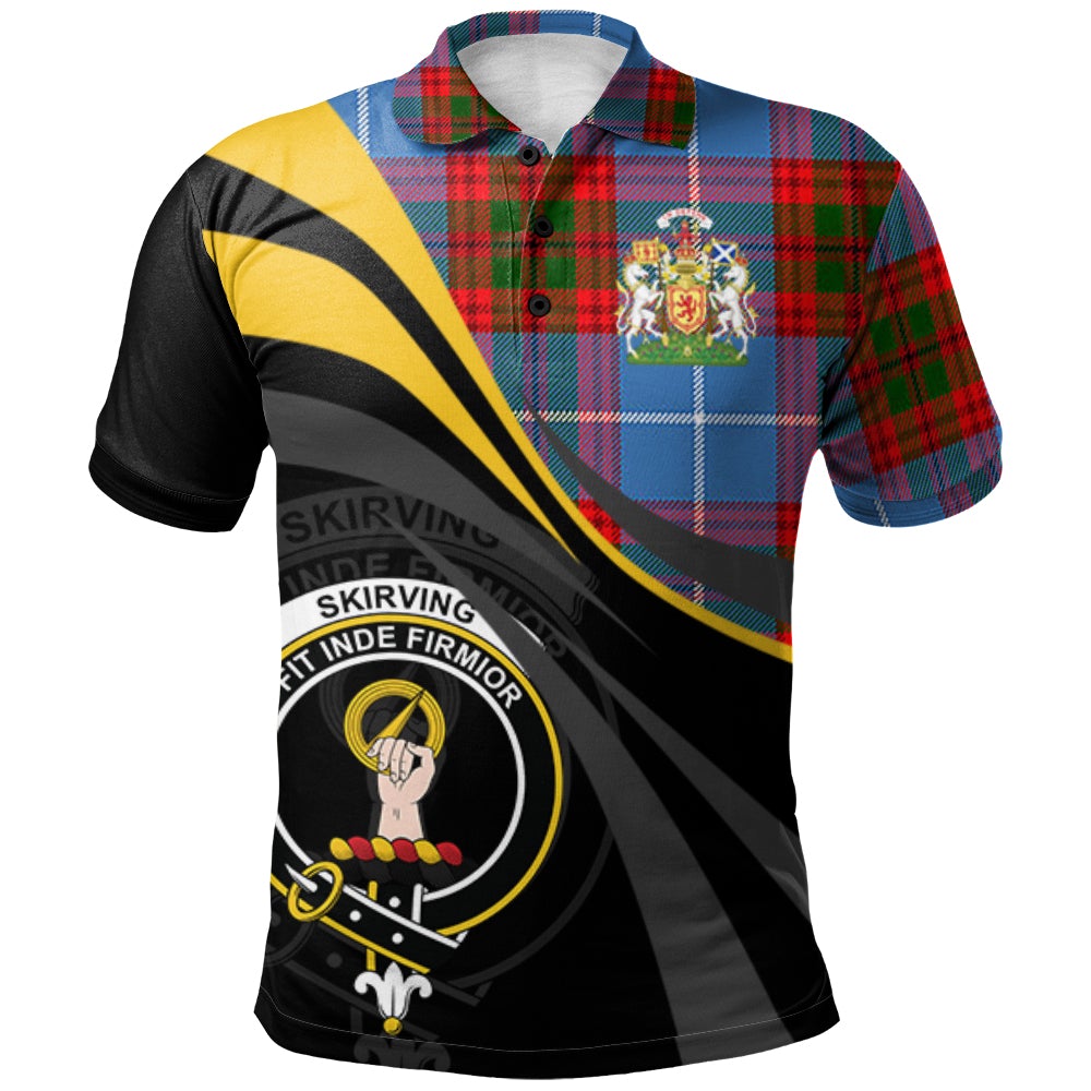 Clan Skirving Tartan Polo Shirt - Royal Coat Of Arms Style VR44 Skirving Tartan Tartan Polo
