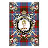 Clan Skirving Tartan Crest Black Garden Flag - Gold Thistle UB30 Clan Skirving Tartan Today