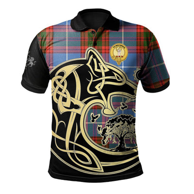 Clan Skirving Tartan Polo Shirt Viking Wolf VC15