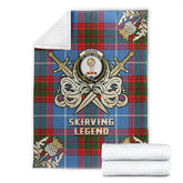 Clan Skirving Tartan Gold Courage Symbol Blanket UU91 Clan Skirving Tartan Today