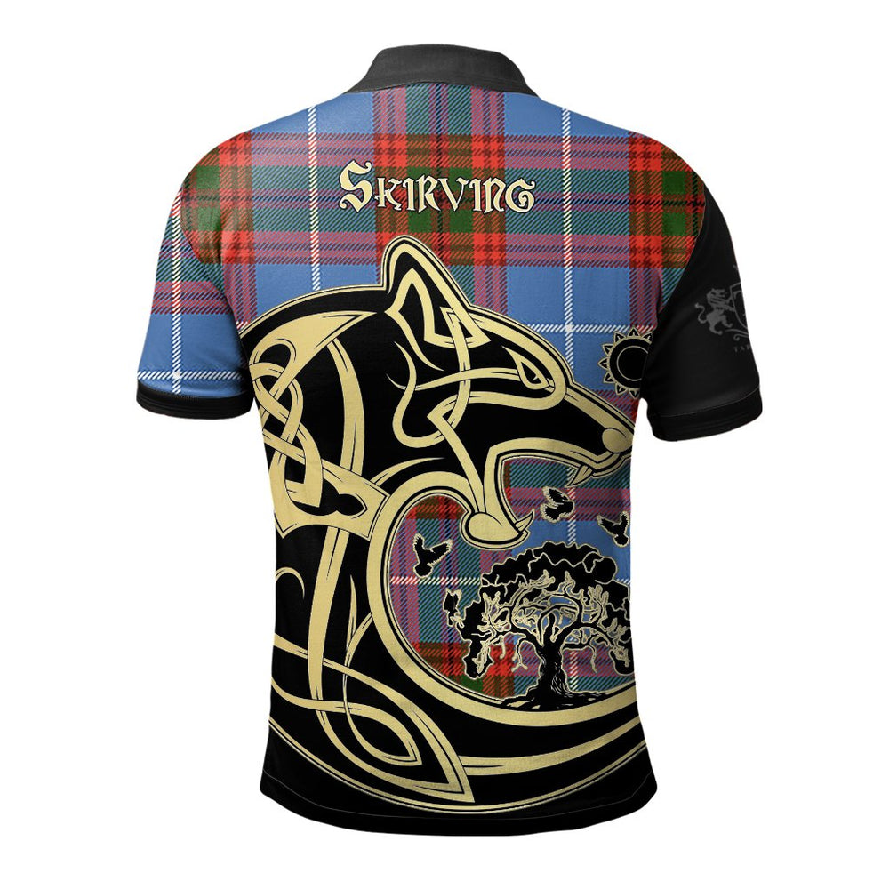 Clan Skirving Tartan Polo Shirt Viking Wolf VC15 Skirving Tartan Tartan Polo