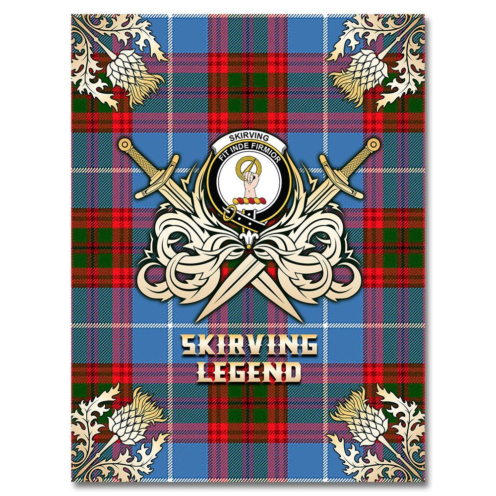 Clan Skirving Tartan Gold Courage Symbol Blanket UU91 Clan Skirving Tartan Today