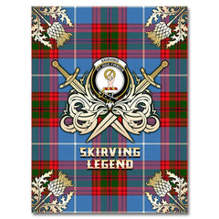Clan Skirving Tartan Gold Courage Symbol Blanket UU91 Clan Skirving Tartan Today