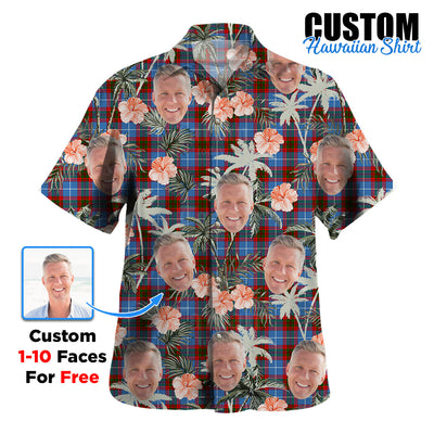 Clan Skirving (Edinburgh) Tartan Custom Face Hawaiian Shirt – Unisex Gift for Family Members, Summer Party AI92