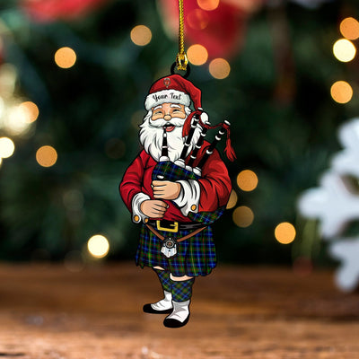 Personalized Clan Smith Modern Clan Crest Tartan Santa Ornament – Custom Acrylic Christmas Decoration OM99