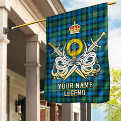 Custom Name Clan Smith Ancient Tartan Garden Flag with Clan Crest and the Golden Sword of Courageous Legacy TR65