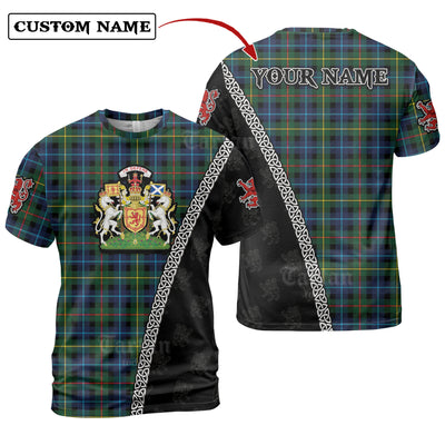 Personalized Clan Smith Modern Tartan Shirt with Scotland Coat of Arms & Custom Name