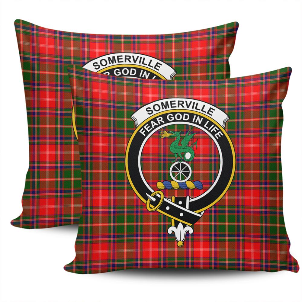 Clan Somerville Modern Tartan Crest Pillow Cover UF82 Clan Somerville Tartan Today
