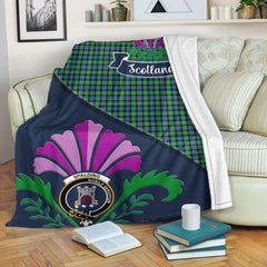 Clan Spalding Tartan Crest Premium Blanket Thistle Style KK16 Clan Spalding Tartan Today