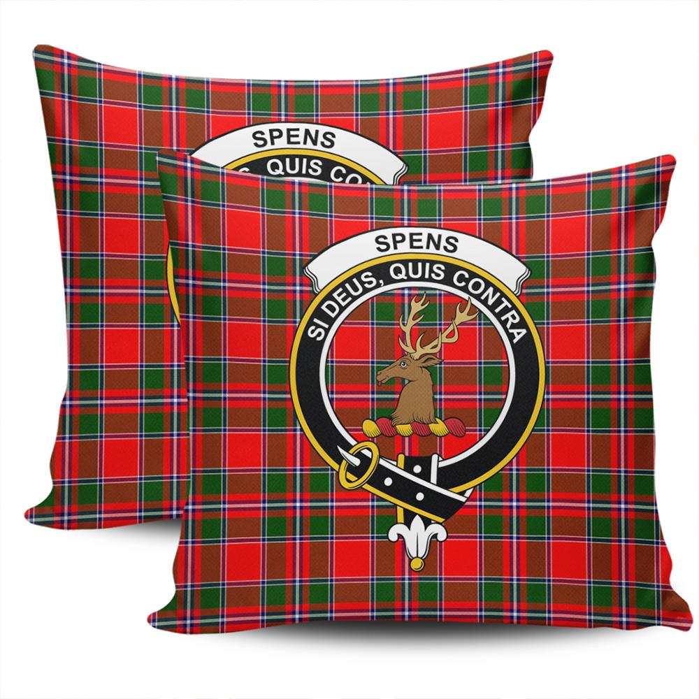 Clan Spens Modern Tartan Crest Pillow Cover UH58 Clan Spens Tartan Today