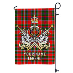 Custom Name Clan Spens Modern Tartan Garden Flag with Clan Crest and the Golden Sword of Courageous Legacy QF88