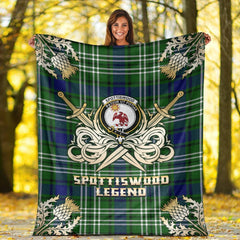 Clan Spottiswood Tartan Gold Courage Symbol Blanket YL29 Clan Spottiswood Tartan Today