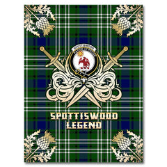 Clan Spottiswood Tartan Gold Courage Symbol Blanket YL29 Clan Spottiswood Tartan Today