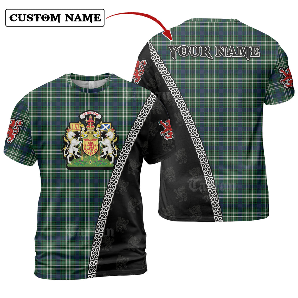 Spottiswood (Tweedside) Tartan Shirt with Scotland Coat of Arms & Custom Name CC98