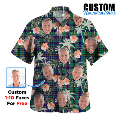 Clan Stevenson Tartan Custom Face Hawaiian Shirt – Unisex Gift for Family Members, Summer Party